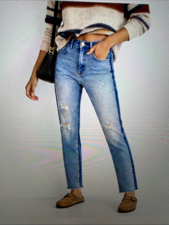 Levi's Denim - Levi's Two-Tone Light Blue Distressed Boyfriend Jeans